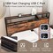 Costway Twin/Full/Queen Bed Frame with Storage Headboard Charging Station 18W USB C Port Rustic Brown